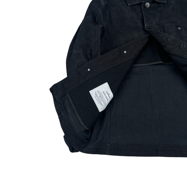 Stone Island 2015 Black Denim Buttoned Jacket - Small