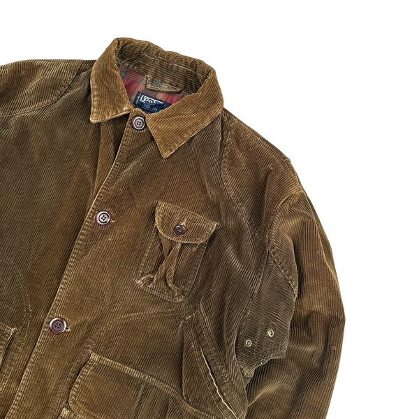 Ralph Lauren Brown Corduroy Cotton Lined Multi Pocket Jacket - Medium