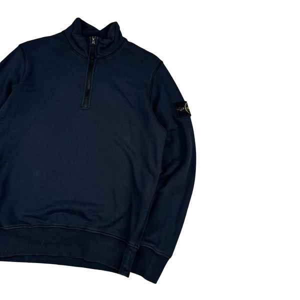 Stone Island 2024 Navy Quarter Zip Jumper - Small