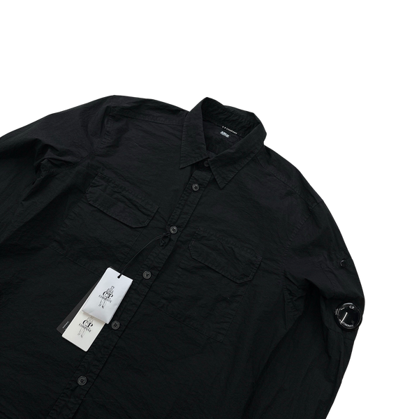 CP Company Black Lens Viewer Nylon Buttoned Shirt - Small