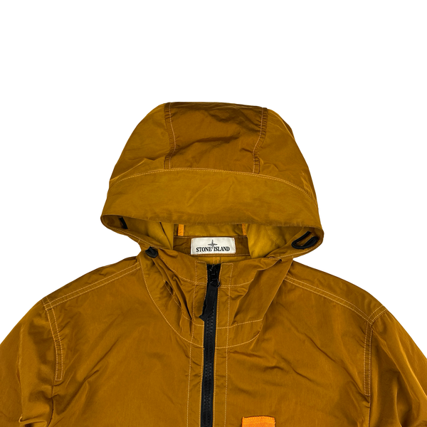 Stone Island 2017 Orange Nylon Metal Flock Hooded Jacket - Medium