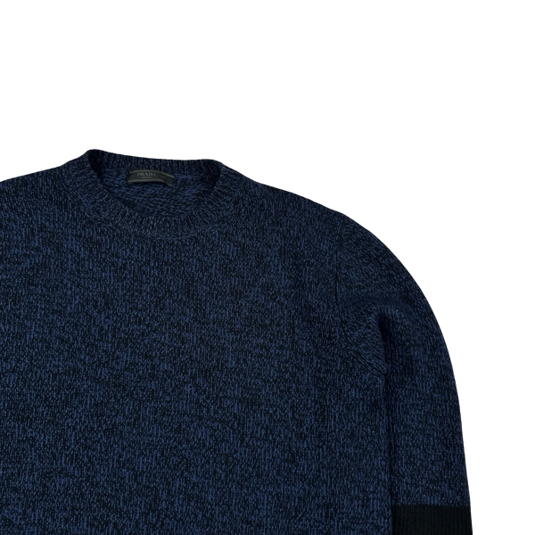 Prada Navy Wool Soft Cashmere Crewneck Knit Jumper - Medium