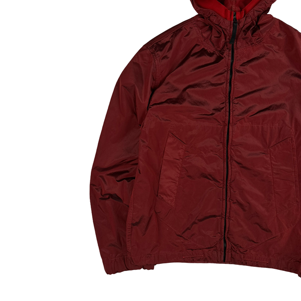 Stone Island 2005 Red Velvet Lined Shimmer Jacket - Medium