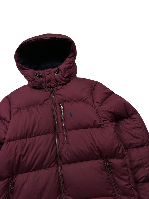 Ralph Lauren Red Down Filled Hooded Puffer Jacket - Medium