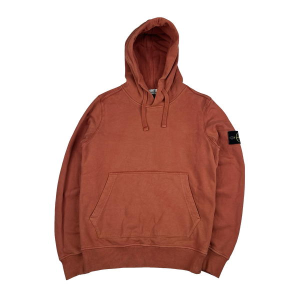 Stone Island Terracotta Cotton Pullover Hoodie - Small