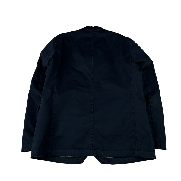 Stone Island 2015 Navy Quilted Raso Gommato Spaceman Buttoned Jacket - XL
