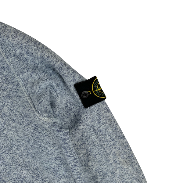 Stone Island 2015 Mottled Blue Marl Zipped Hoodie Cotton Knit - XL