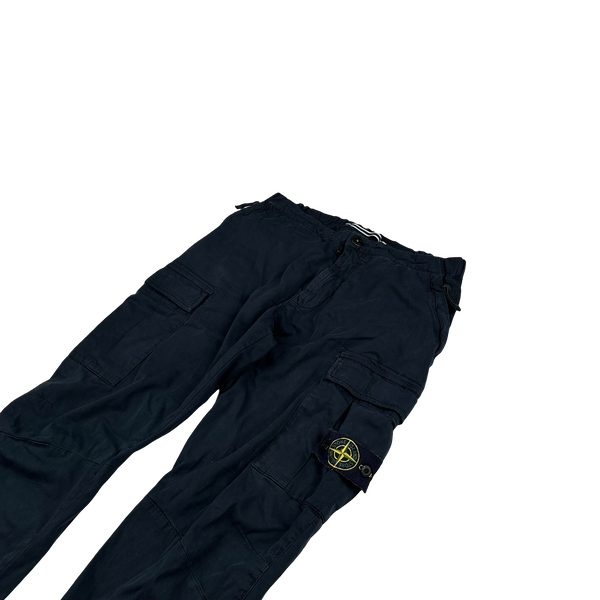 Stone Island 2017 Navy Cotton Twill Cargos - Small