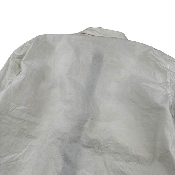 Stone Island 2018 White Cotton Zipped Overshirt - Large