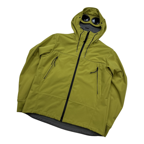 CP Company Green Soft Shell R Fleece Lined Goggle Jacket - XXL