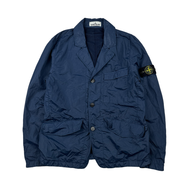 Stone Island 2019 Blue SI PA/PL Seersucker-TC Blazer Trousers Suit - Medium