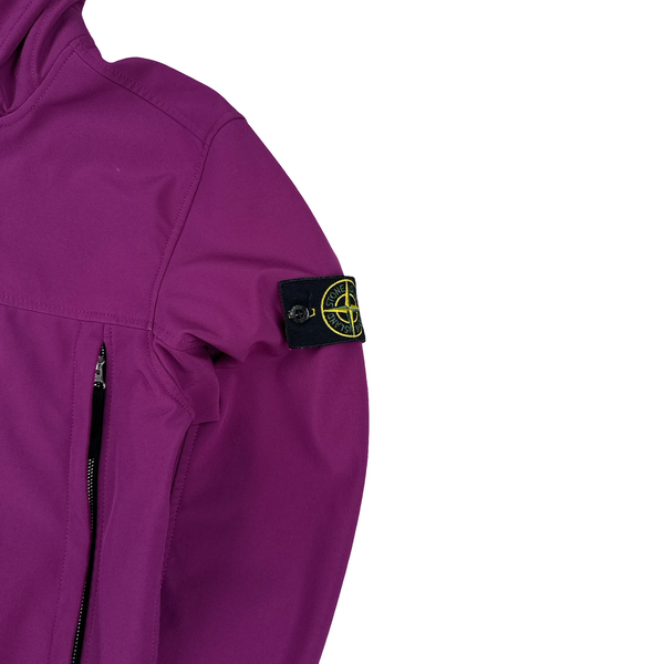 Stone Island Purple Soft Shell E Dye Hooded Jacket - Large