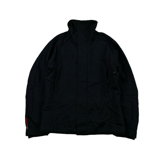 Prada Fleece Insulated Navy Nylon Red Tab Jacket - Medium