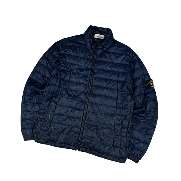 Stone Island Blue Micro Rip Stop Down Packable Jacket - XL