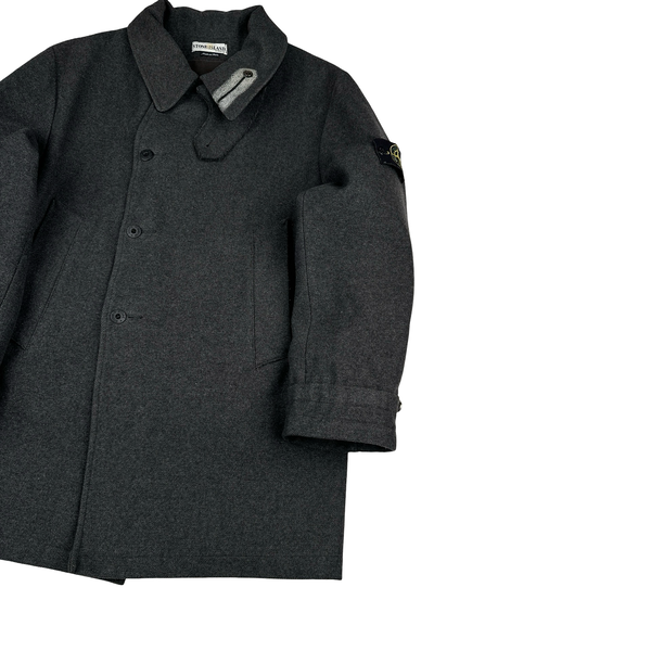 Stone Island 1997 Vintage Thick Wool Buttoned Collard Jacket