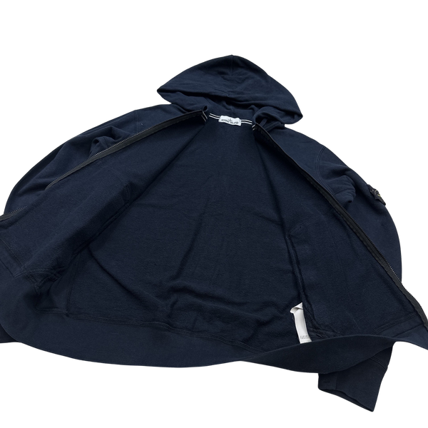 Stone Island 2014 Navy Cotton Zipped Hoodie - XXL