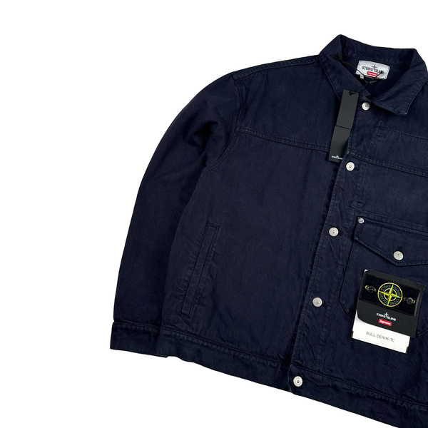Stone Island x Supreme 2023 Black Bull Denim TC Jacket - Medium