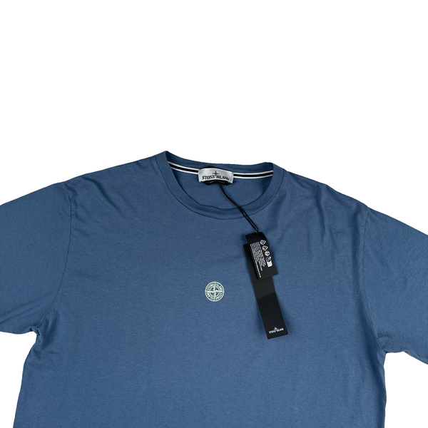 Stone Island 2023 Blue Spellout Graphic T Shirt - XL