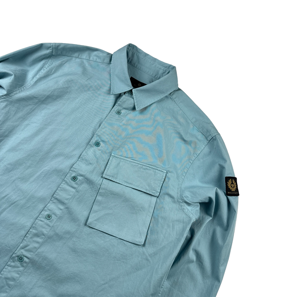 Belstaff Baby Blue Buttoned Overshirt - Large