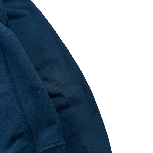 Stone Island 2017 Blue Lino Flax Hooded Zipped Jumper - Medium