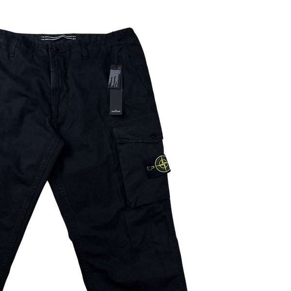 Stone Island Slim Fit Black Cargo Trousers - 36"