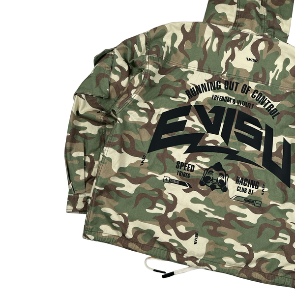 Evisu Camo Patch Multi Pocket Japanese Denim Jacket - Medium