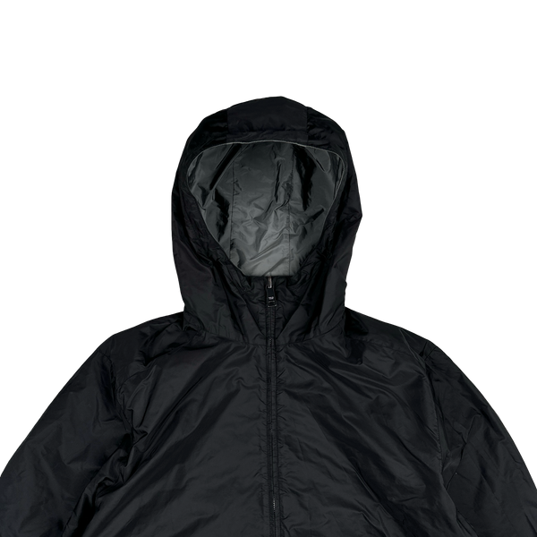 Prada Grey/Black Red Tab Reversible Nylon Windbreaker Hooded Jacket - 3XL