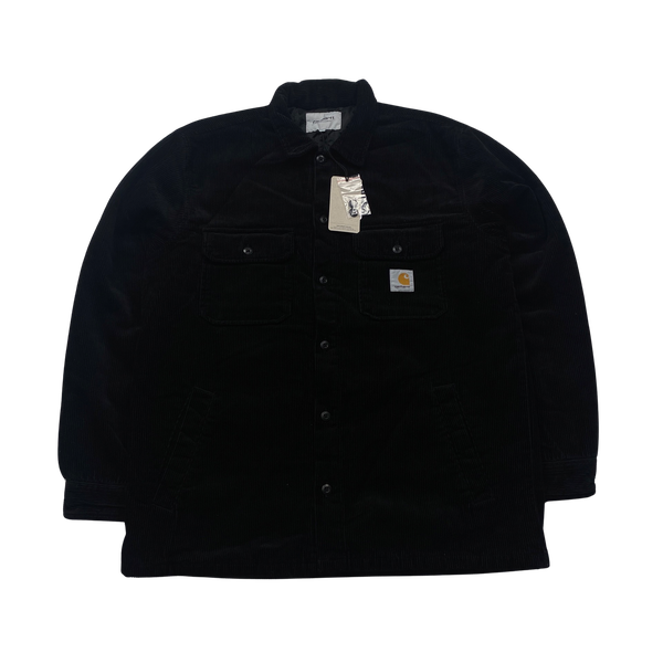 Carhartt WIP Black Thick Padded Corduroy Buttoned Overshirt - Large