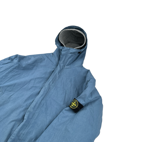 Stone Island 2004 Blue Duel Layer Cotton Parka Jacket - XL
