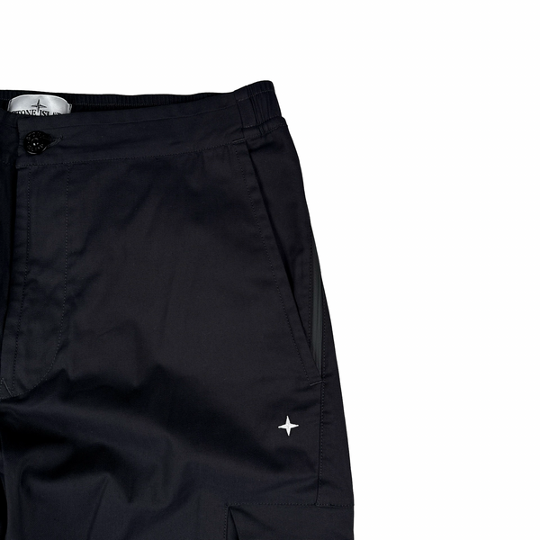 Stone Island 2023 Black Stellina Regular Tapered Cargos - 32"