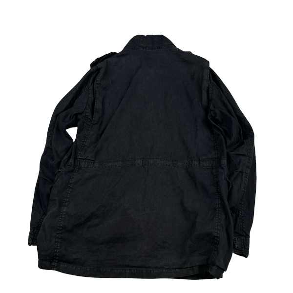 Stone Island 2005 Navy Shoulder Badge Lino Flax Dutch Rope Jacket - Medium