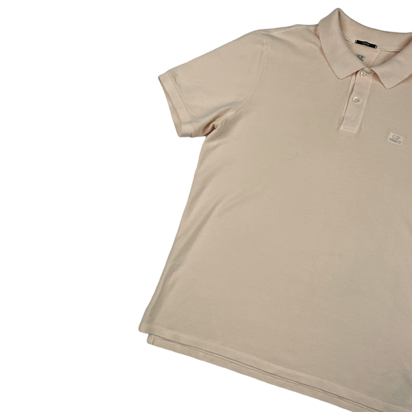 CP Company Salmon Pink Cotton Short Sleeve Polo - Large