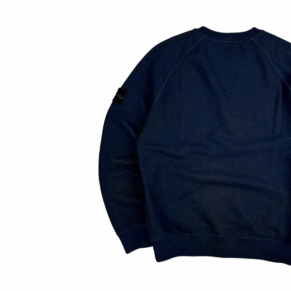 Stone Island 2020 Blue Dust Treatment Grey Cotton Sweatshirt - Small