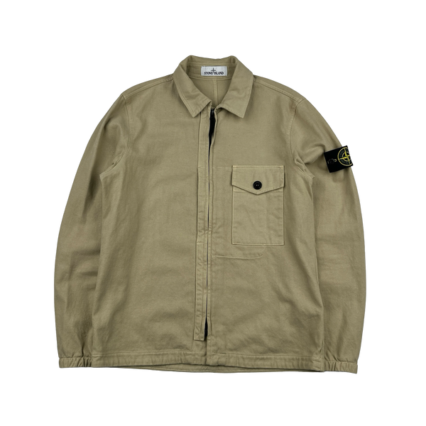 Stone Island 2021 Tan Thick Cotton Overshirt Jacket - Small