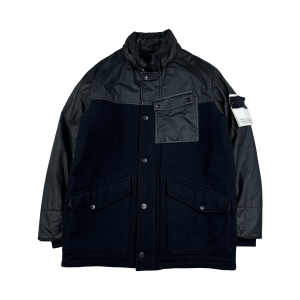 Stone Island 2013 Navy Panno Tinto In Capo Piu Mussola Gommata MGP Ghost Piece Jacket - XXL