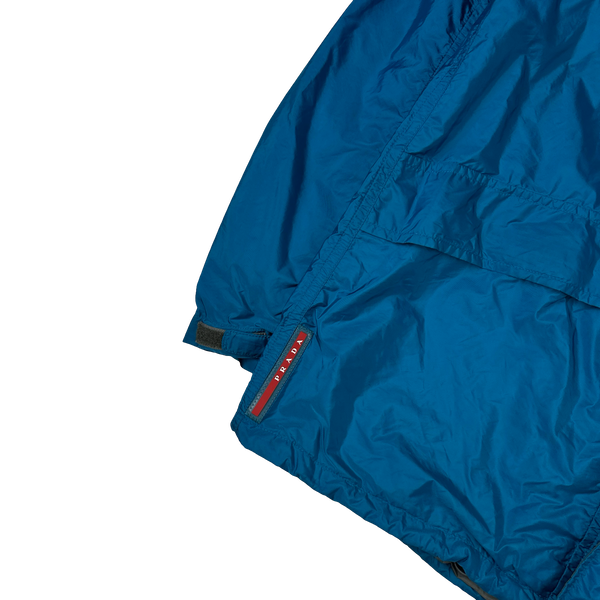 Prada Blue Nylon Red Tab Windbreaker Jacket - XL