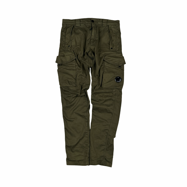 CP Company Khaki Stretch Ergonomic Fit Cargo Trousers - Small