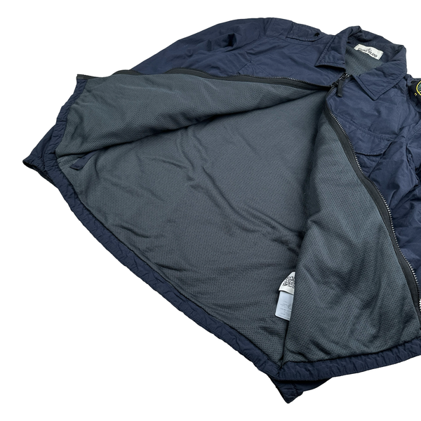 Stone Island 2020 Naslan Navy Double Chest Pocket Overshirt - Medium