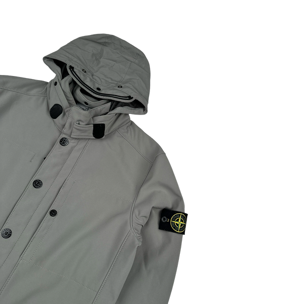 Stone Island 2012 Grey Fleece Lined Soft Shell Jacket - Large