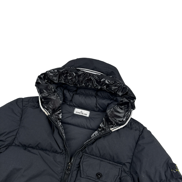 Stone Island Black Naslan Light Watro Down TC Puffer - Medium