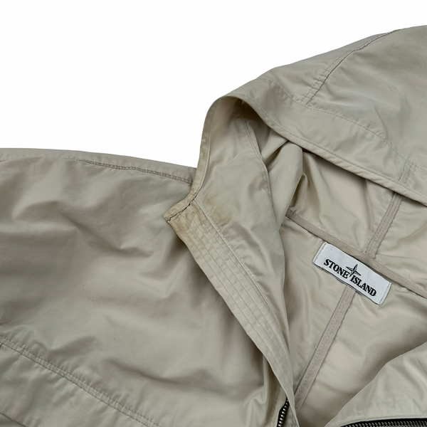 Stone Island 2020 Micro Reps Cream Rain Jacket - Large