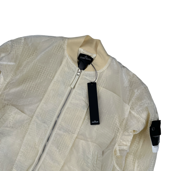 Stone Island Shadow Project 2022 Cream Distorted Ripstop Organza-TC Jacket - Medium