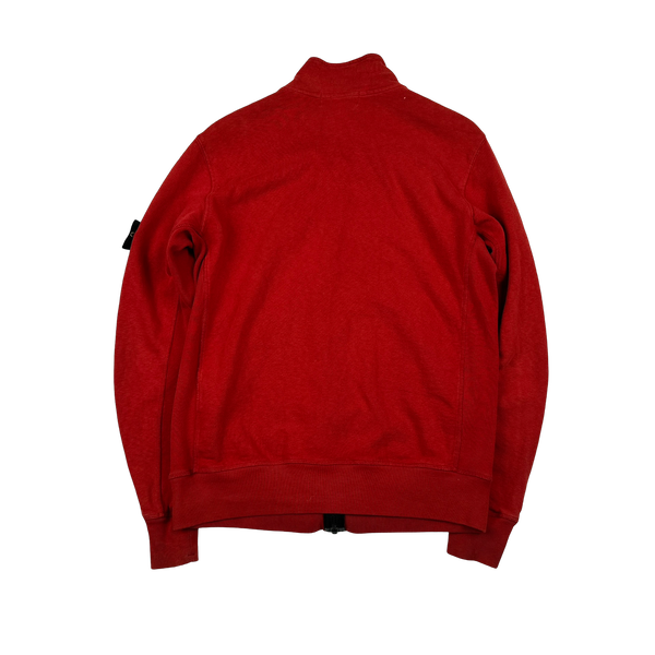Stone Island 2014 Red Zipped Cotton Jumper - Large