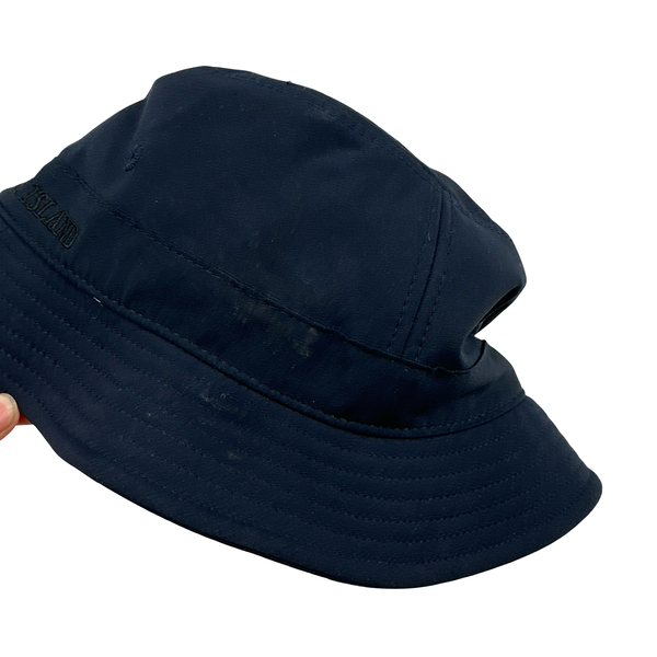 Stone Island Navy Spellout Soft Shell Bucket Hat