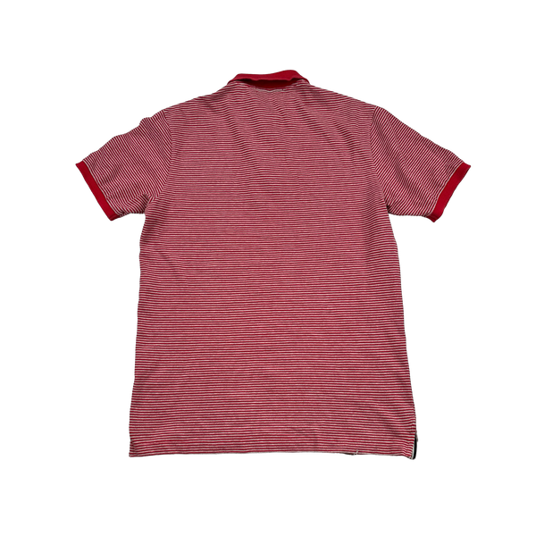 Stone Island Red Striped Cotton Polo Top - Large
