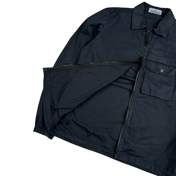 Stone Island 2020 Black Zipped Cotton Overshirt - Medium