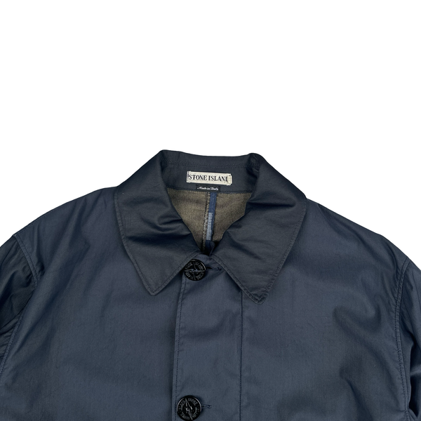 Stone Island 1995 Navy Nylam Vintage Long Jacket - Large