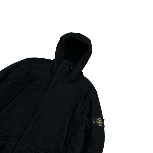 Stone Island 2018 Black Panno 4L Stretch Parka Jacket - Large