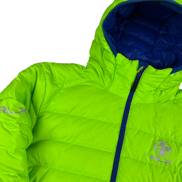 Ralph Lauren Performance Neon Green Down Filled Puffer Jacket - Large