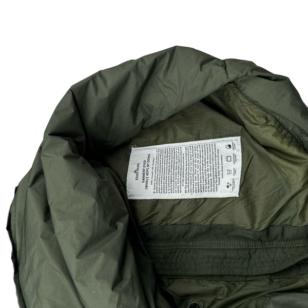 Stone Island 2020 Khaki Crinkle Reps Puffer Jacket - Small